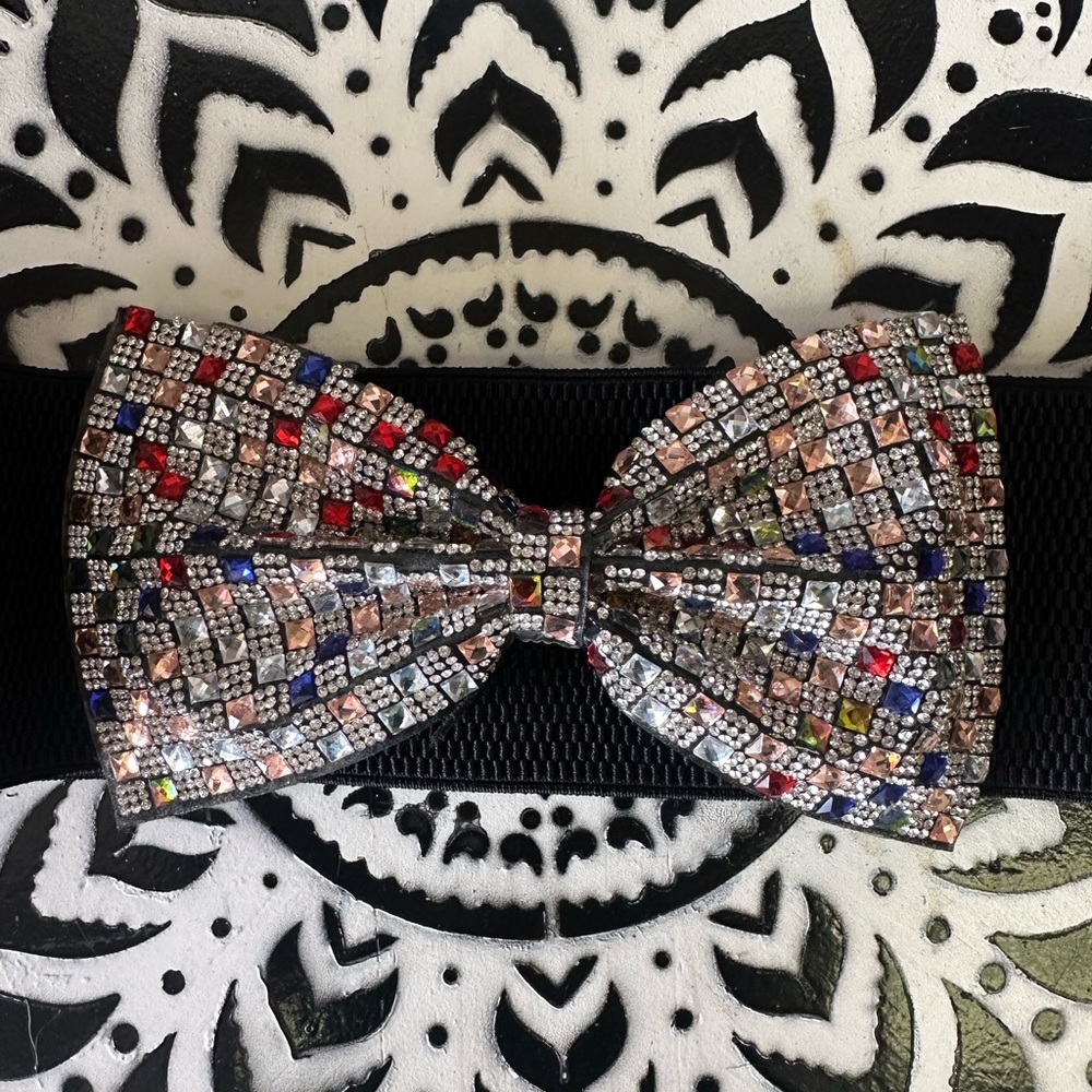 Cato Multicolor Mosaic Bow Belt